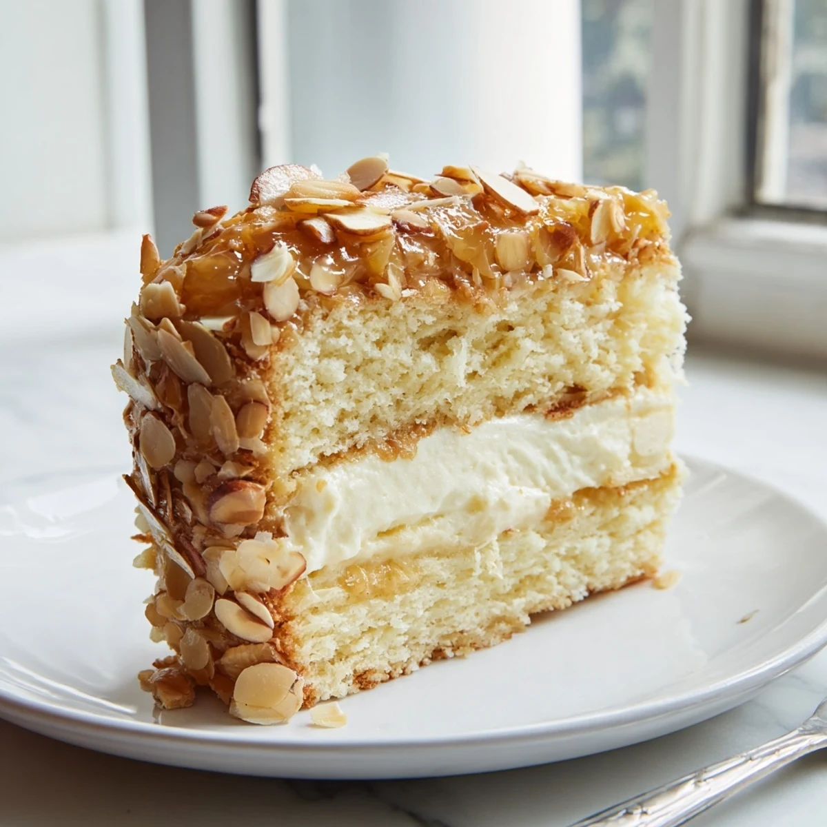 Bienenstich Kuchen Honig Mandel