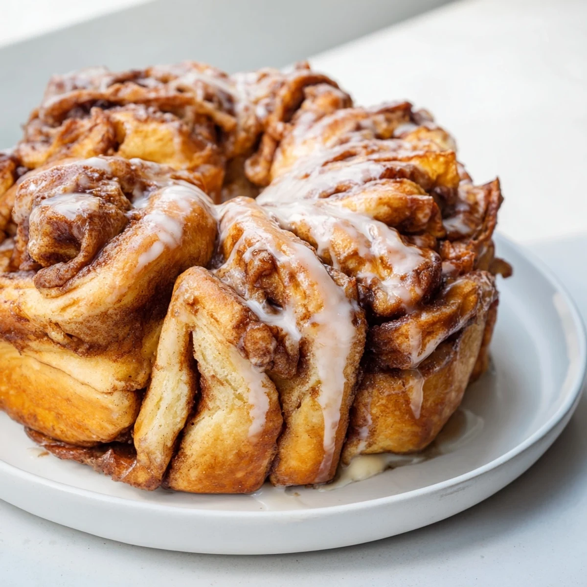 The close-up shows the delightful layers of this festive Cinnamon Swirl Christmas Tree Bread.