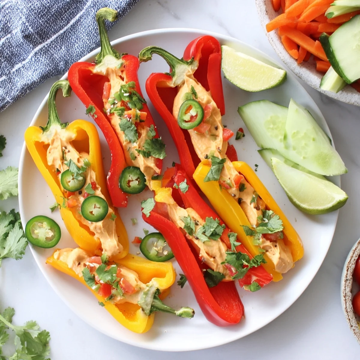 Tex-Mex Spicy Chili Pepper Fiesta displayed, a delicious party platter with chips, dips, and peppers.
