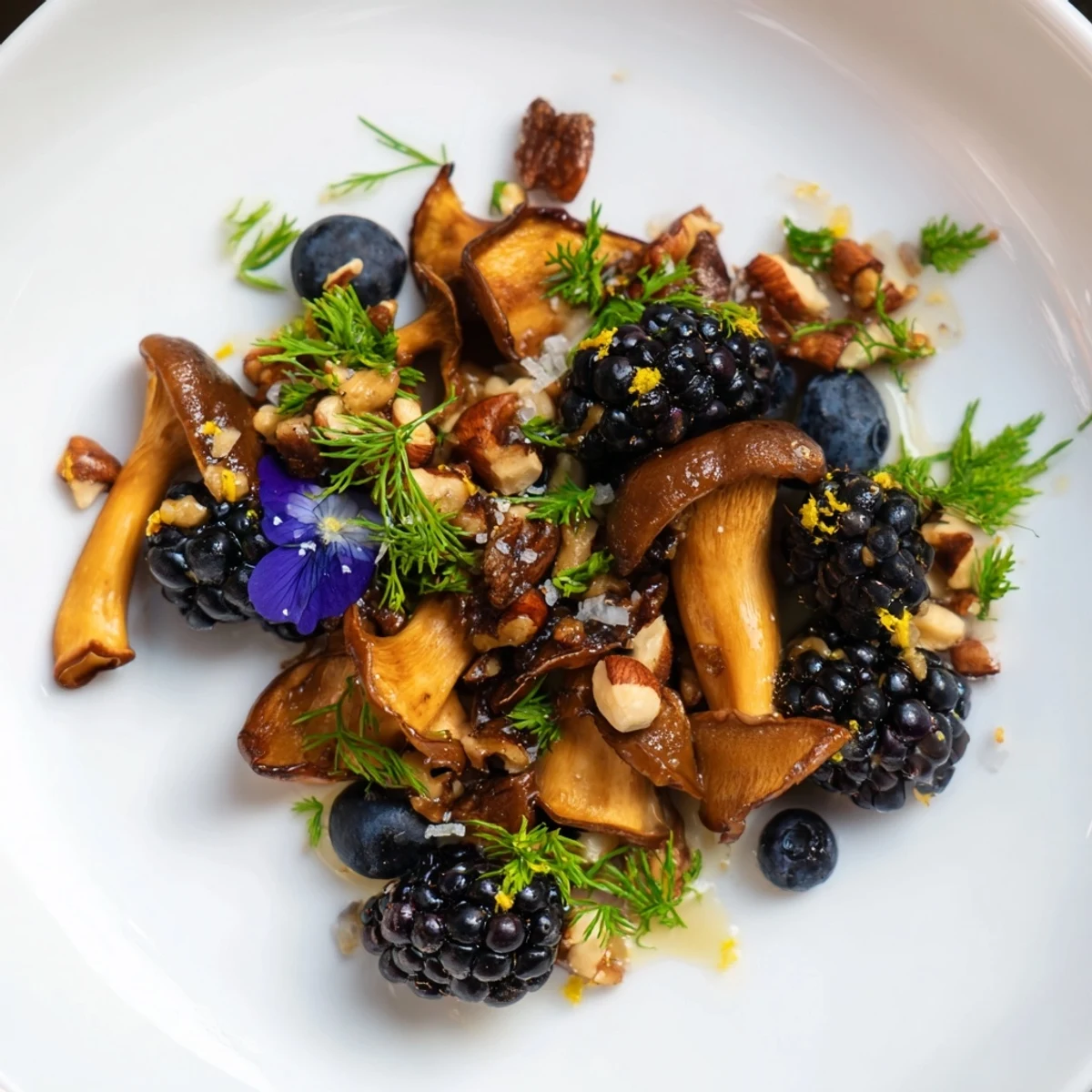 Delicious Northwest Forest Forager, perfect for a modern American appetizer, with savory mushroom clusters.