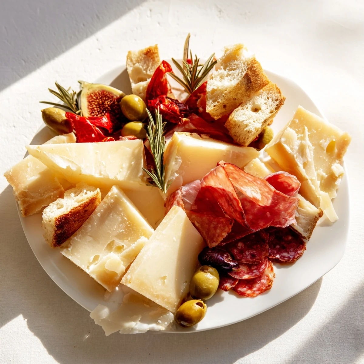 Rustic Italian Farmhouse Board featuring a colorful array of Italian cheeses, cured meats, and fresh fruit.