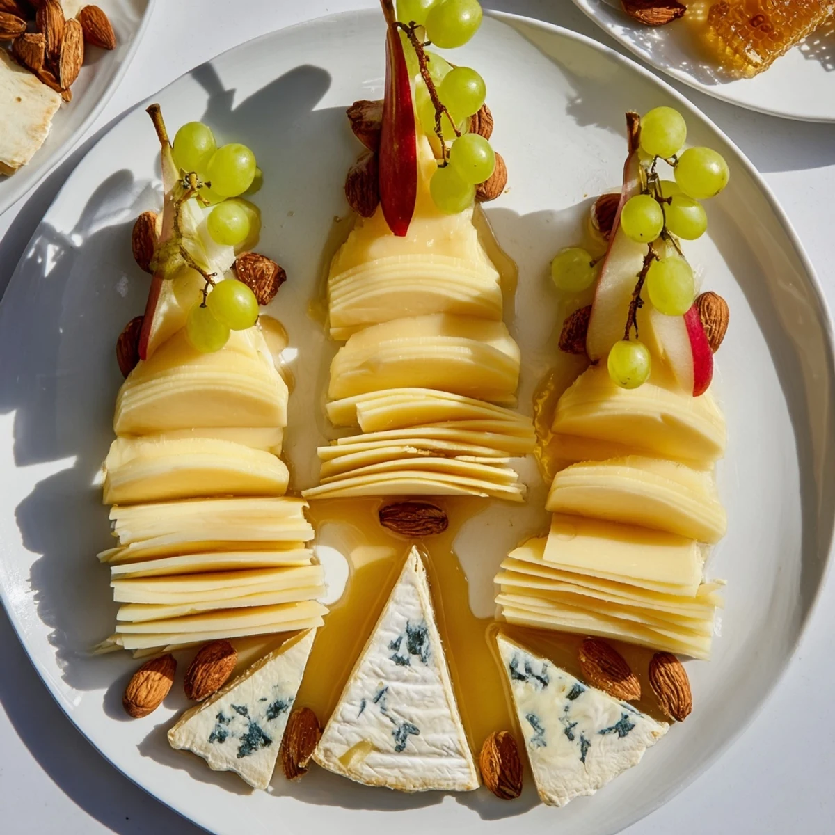 Exzellent. Hier sind die drei SEO-optimierten ALT-Texte für das Rezept "The Art Deco Arch Cheese Platter":