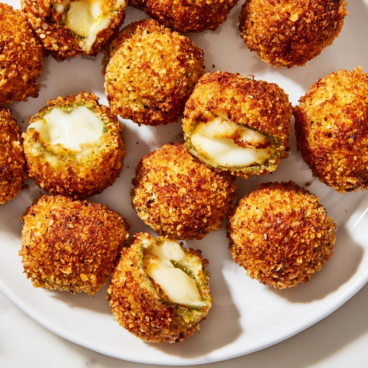 *   Freshly fried Crispy Chickle Bites, a perfect party appetizer, offering a crispy and cheesy experience.