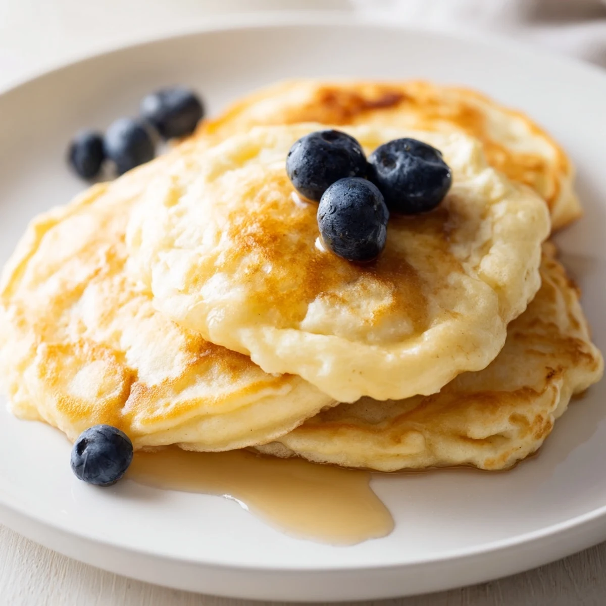 Fluffy Scrambled Pancakes in a skillet, golden brown and ready to serve with maple syrup.