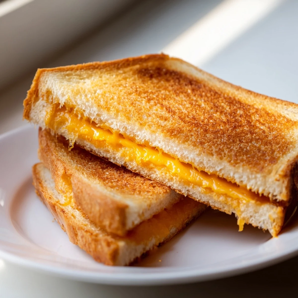 Perfectly golden air fryer grilled cheese, oozing with melted cheddar, is a quick American comfort classic.