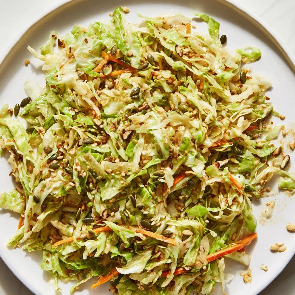 Fresh, vibrant Cabbage-Core Slaw Salad: a crunchy, Asian-inspired meal perfect for lunch.