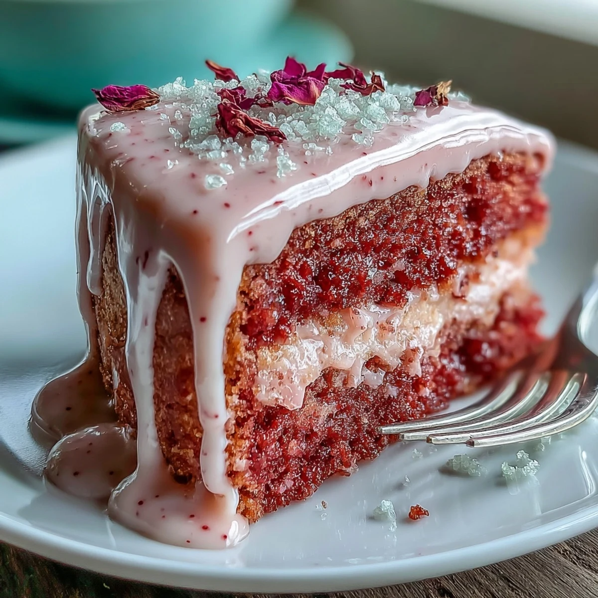 Rosé Samtkuchen mit Gold