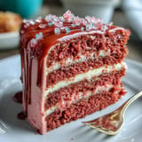 Festlicher Rosé Velvet Cake für Ihre Brautparty, wunderschön mit Gold verziert.