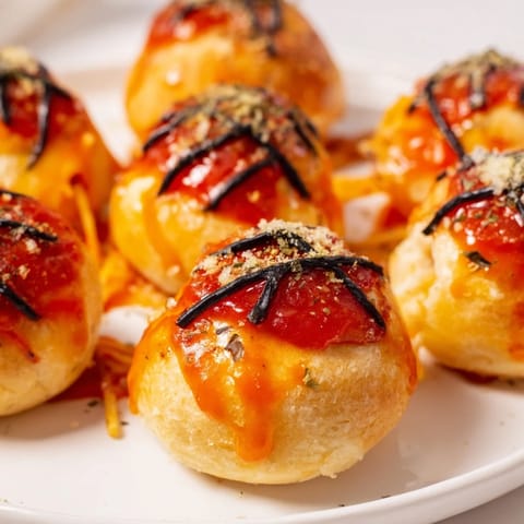 Mouthwatering image of baked Slam Dunk Basketball Pizza Bites, served with dipping sauce, perfect for sharing.