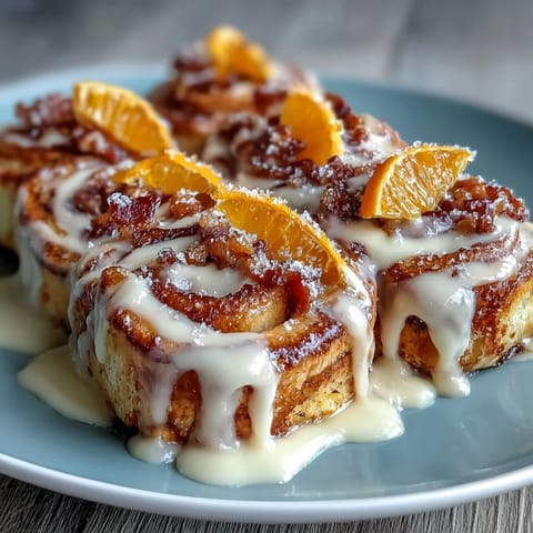 Fluffige, orange-aromatische Brötchen mit süßer Orangenfüllung und cremiger Orangen-Frischkäse-Glasur.  