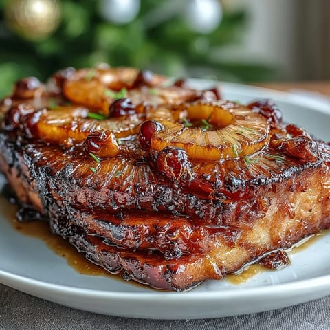 honig glasierter schinken mit ananas #293