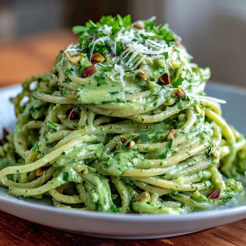 2. Avocado-Basilikum-Pesto über Linguine mit Zitronenabrieb und Pinienkernen