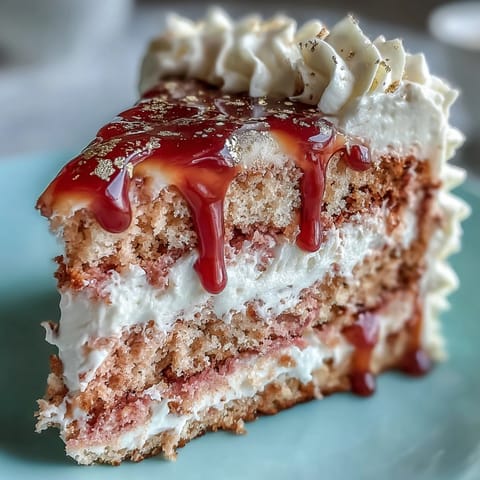 Dezente rosafarbene Bridal Shower Rosé Velvet Cake mit schimmerndem Goldtropf.