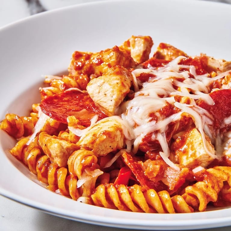 One-Pan Pizza Pasta bursting with Italian flavors, a quick and easy weeknight meal idea.