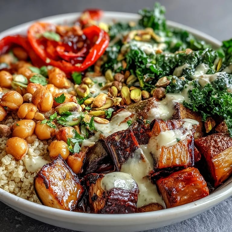 Buntes Mediterranean Buddha Bowl Meal Prep: nahrhafter Bulgur-Pilaf mit Pistazien, gedünstetem Grünkohl, Kichererbsen und cremiger Tahini-Sauce – perfekt für Meal Prep.