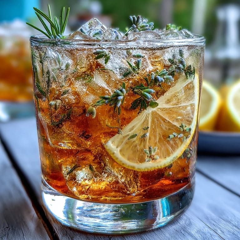 1. Kühler Lavender Lemonade Spritz mit sprudelndem Prosecco, frischen Lavendelzweigen und Zitronenscheiben in einem Glas.