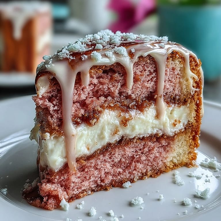 1. Rosé-Velvet-Kuchen mit Gold-Drip: Zarter, rosé-infundierter Kuchen mit cremiger Glasur und eleganter Goldglasur für besondere Anlässe.