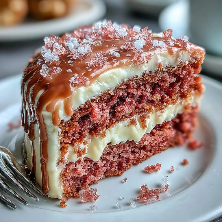 Atemberaubender rosa Samtkuchen mit Rosé und cremigem Guss, perfekt für Feste.